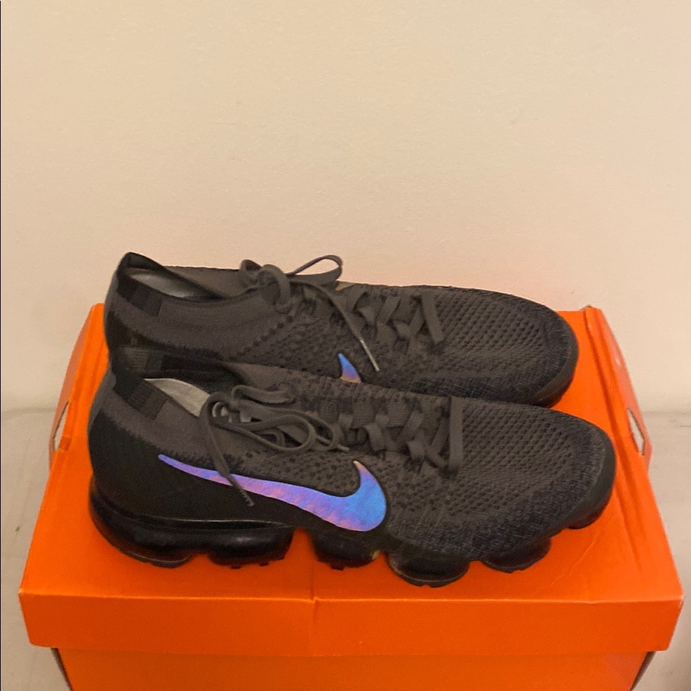 Nike Black Sneakers with Blue Swoosh